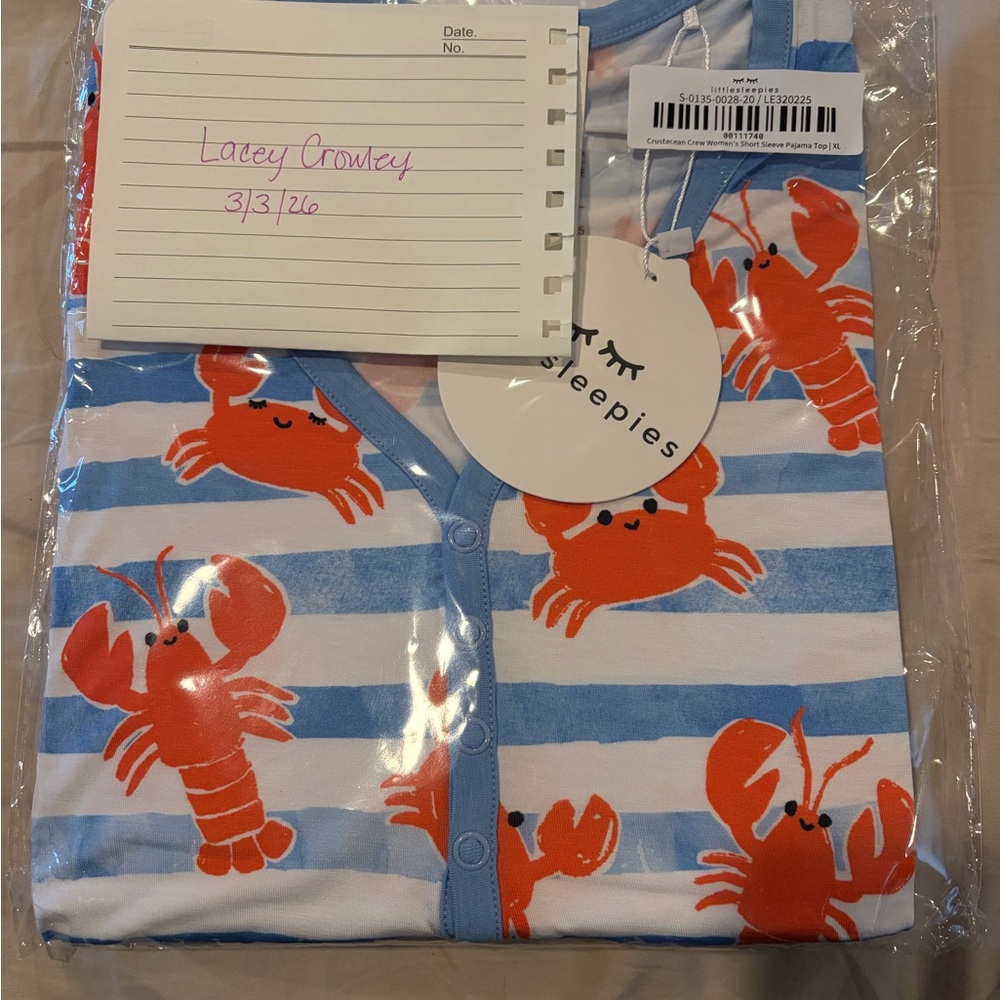Little sleepies crustacean crew womens Pajama top